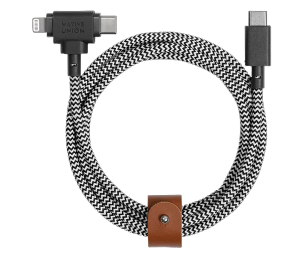 NATIVE UNION Belt Cable Duo USB-C – Lightning/USB-C zebra BELT-CCL-ZEB-NP - 1171499 - zdjęcie